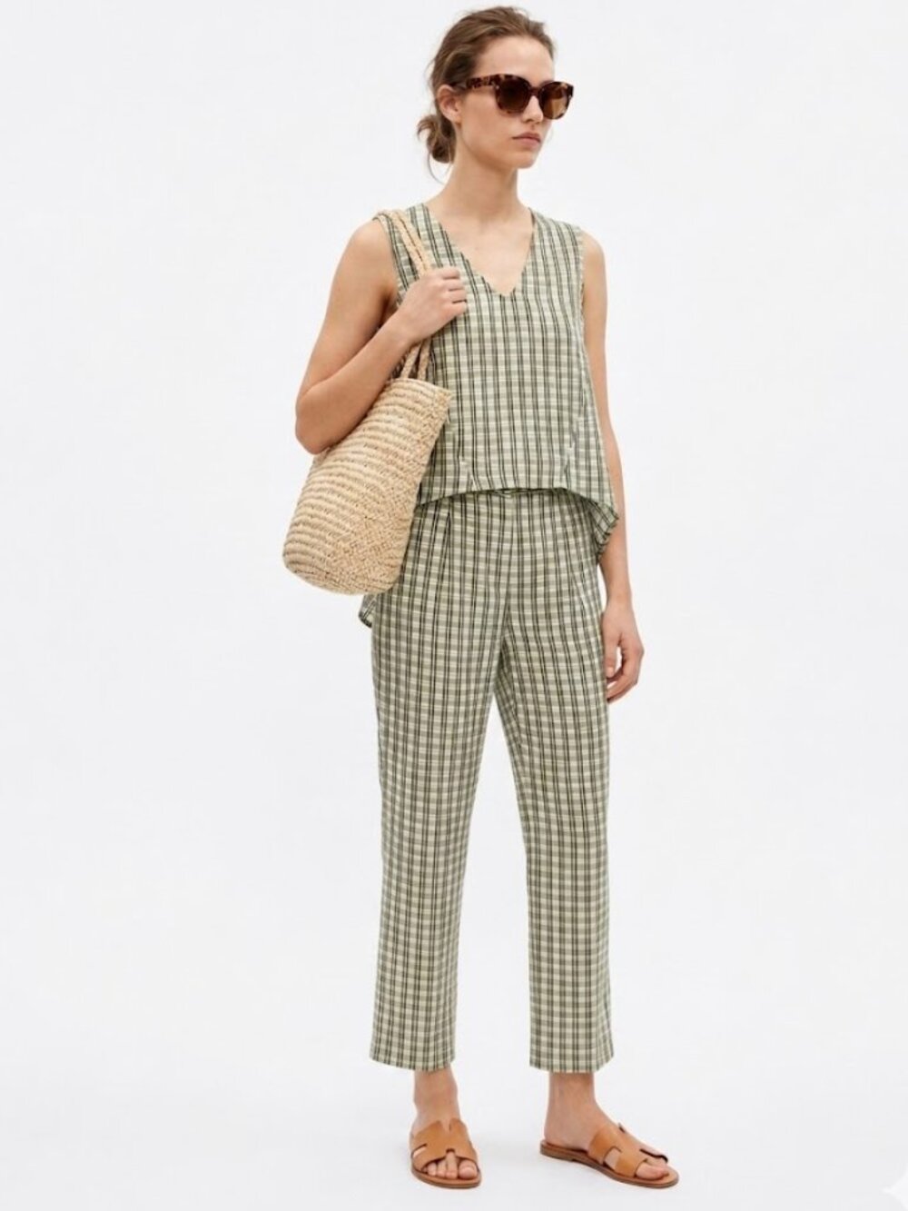 Bimba y Lola Plaid Viscose Two Piece Set EU 38 US Small 4/6